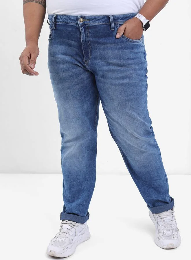 HIGHLANDER Plus Light Fade Mid Rise Jeans with Pockets by Styli
