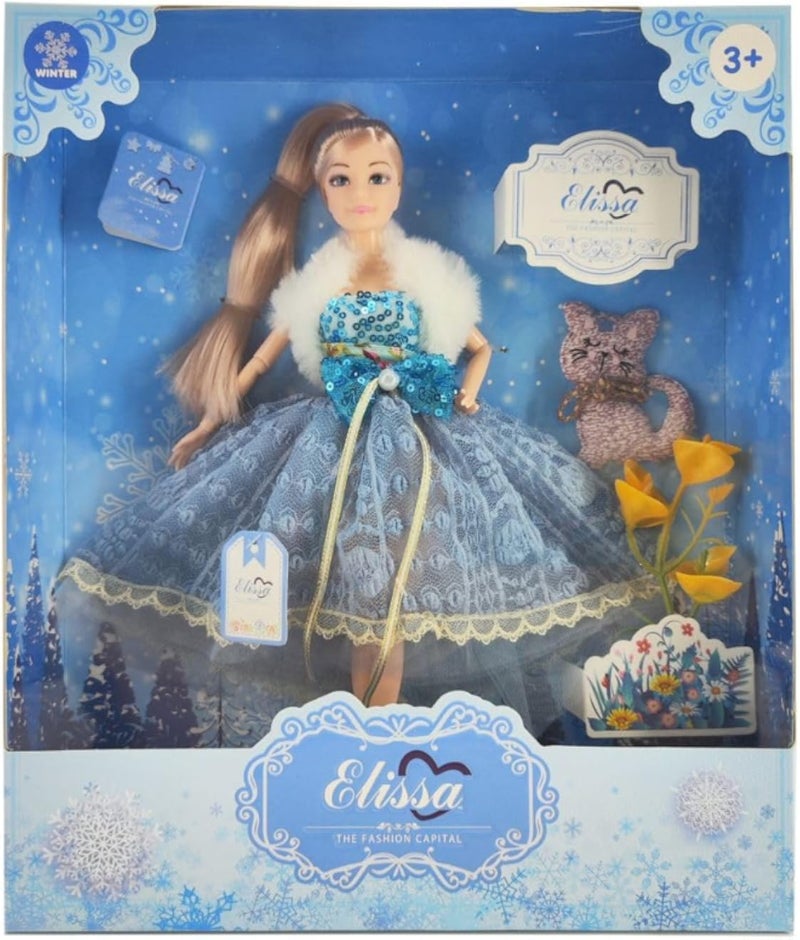 Elisa Winter Doll With Accessories, Blue Toygat-5678903061258