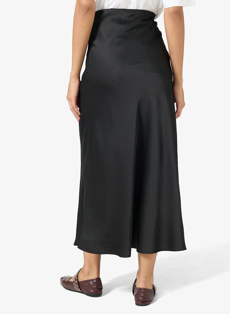ONLY Solid Satin A-line Maxi Skirt - Image 3