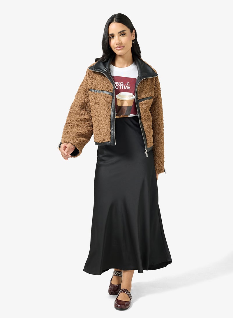 ONLY Solid Satin A-line Maxi Skirt - Image 2