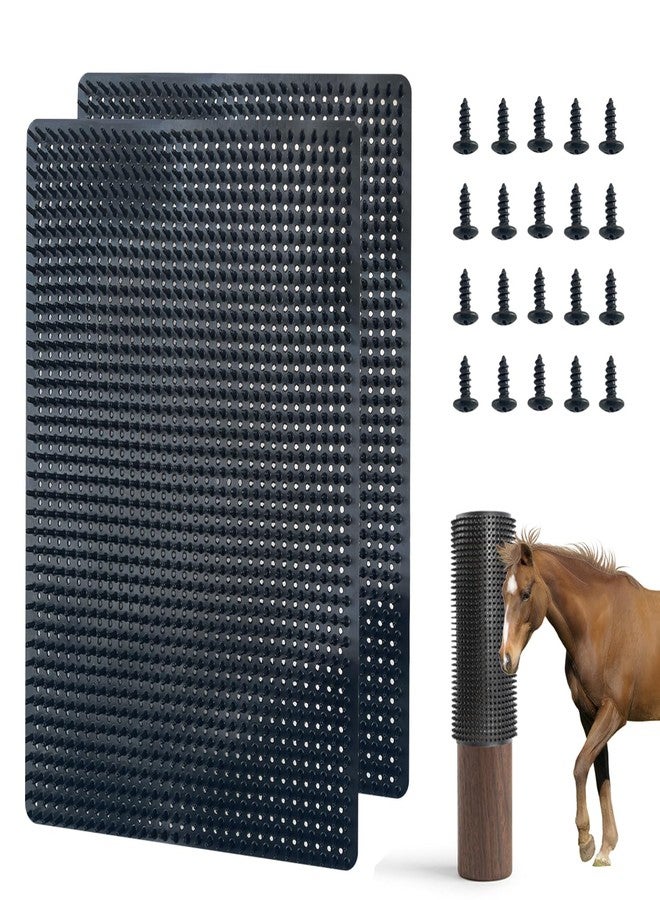 YumSur 2 pcs Horse Cattle Scratchers, Horse Scratching Post, Super Soft Massage Brush Kit for Equine Bovine, Scratching Itch Relief Pad for Small Farm Animal Goat Sheep Cow Dog - Image 1