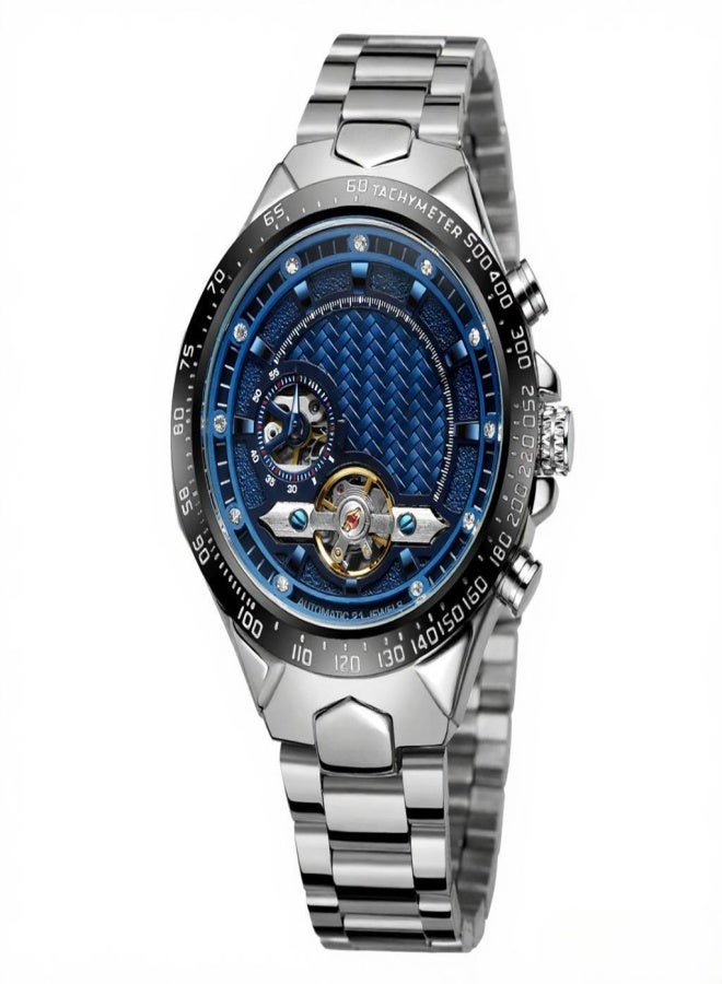 فورسينينج ساعة يد رجالية أوتوماتيكية ميكانيكية بشاشة مضيئة، مناسبة للعمل والمناسبات الرسمية. - Image 1