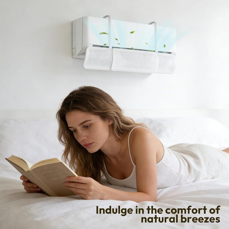 رايتشر منعرف مكيف الهواء Rightsure، درع رياح مكيف الهواء، منظم تدفق مكيف الهواء المنفصل القابل للتعديل، يمنع تدفق الهواء المباشر من المكيف، درع رياح مكيف الهواء القابل للسحب للمنزل والمكتب (الإصدار القياسي) - Image 5