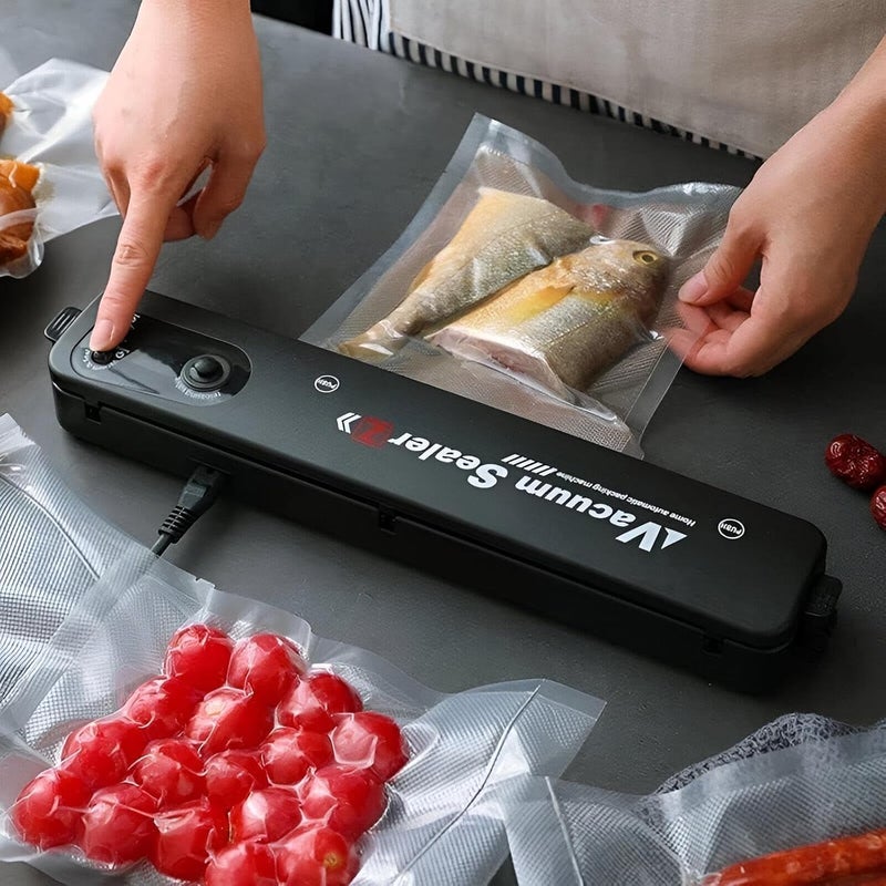Automatic Vacuum Sealer System - Vacuum Sealer for Food Preservation and Storage, Ideal for Cooking with Sous Vide Technology with 10 Starter Sealing Bags - Image 1