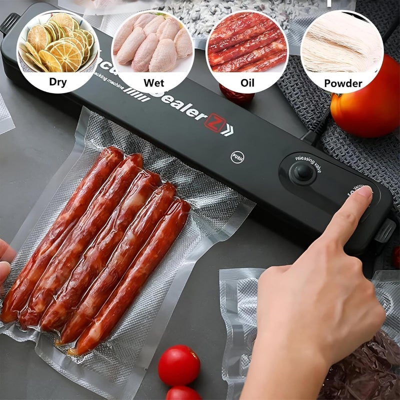 Automatic Vacuum Sealer System - Vacuum Sealer for Food Preservation and Storage, Ideal for Cooking with Sous Vide Technology with 10 Starter Sealing Bags - Image 5