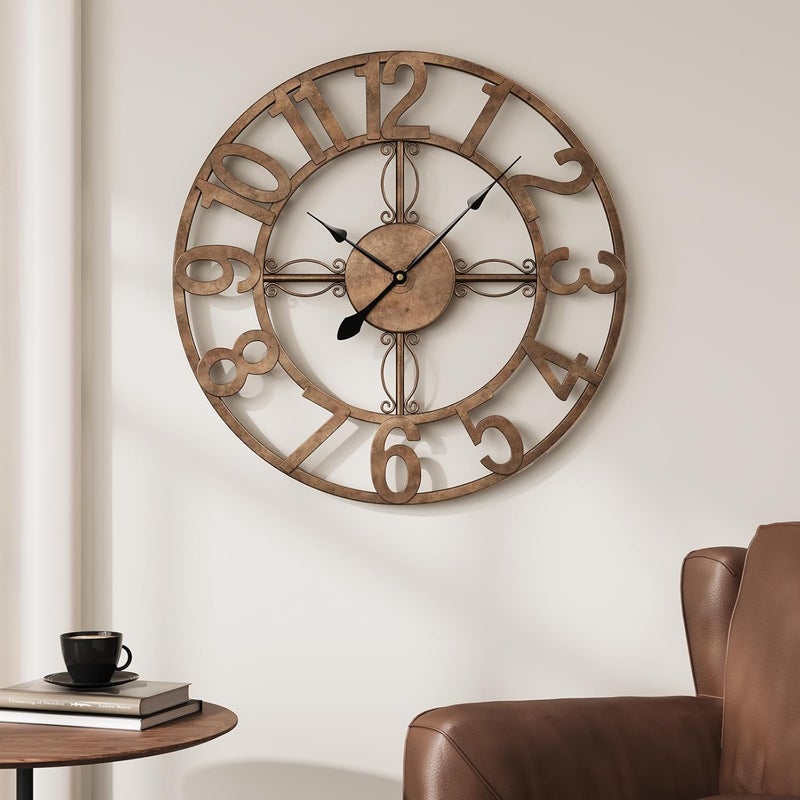 Cuspin ساعة حائط كبيرة من ماركة ، مقاس 20 بوصة، تصميم حديث، تعمل بالبطارية، مناسبة لغرفة المعيشة أو المكتب. - Image 1