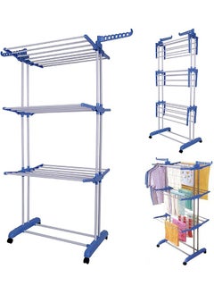 Clothes Drying Rack 4-Tier Foldable Clothes Hanger Adjustable Large Stainless Steel Garment Laundry Racks for Indoor Outdoor - pzsku/Z84056D0F74044304BEACZ/45/_/1699425293/d1bdca4a-fa00-482e-89b2-7815240b60ad