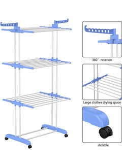 Clothes Drying Rack 4-Tier Foldable Clothes Hanger Adjustable Large Stainless Steel Garment Laundry Racks for Indoor Outdoor - pzsku/Z84056D0F74044304BEACZ/45/_/1699425295/a846729c-4f6e-43a6-816b-4bae07adfa4a