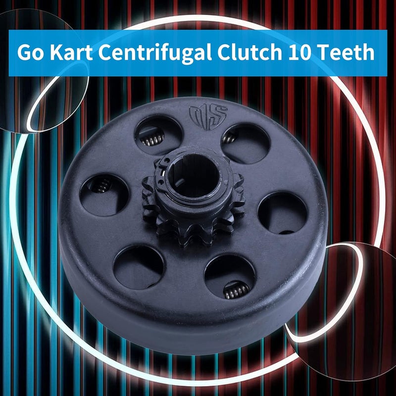 Carkio Go Kart Centrifugal Clutch 10 Teeth Inner Hole 20mm with 40/41/420 Chain Durable Centrifugal Clutch 3/4" Bore 3/16 Key Built in Compatible with Go-Kart Bike Engine - Black - Image 3