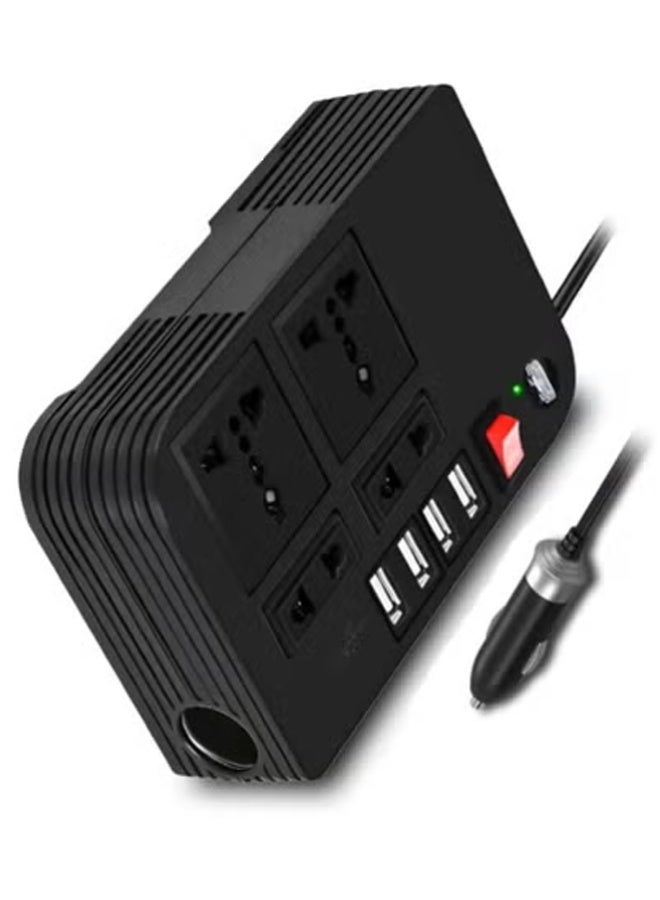 TIGER 300W Car Power Inverter - DC 12V to 220V AC Converter with LED Display, 4 USB Ports, 4 Charger Outlets, Pure Sine Wave – Portable Charger for Cars, Trucks, RVs – Ideal for Charging Laptops, Phones, and Appliances - Image 1