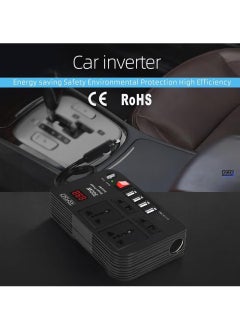 TIGER 300W Car Power Inverter - DC 12V to 220V AC Converter with LED Display, 4 USB Ports, 4 Charger Outlets, Pure Sine Wave – Portable Charger for Cars, Trucks, RVs – Ideal for Charging Laptops, Phones, and Appliances  - Image 5