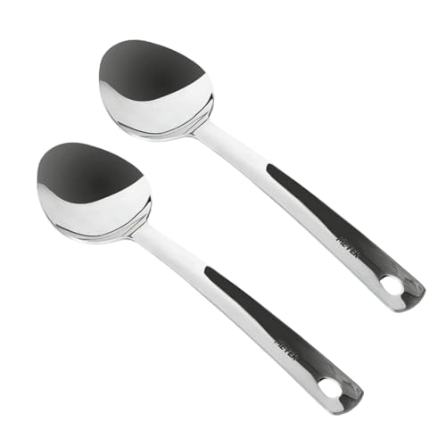 Meyer Stainless Steel Long Handle Cooking and Serving Spoon Set | Kitchen Tools | Spoon Set for Kitchen, Pack of 2, Silver - Image 1