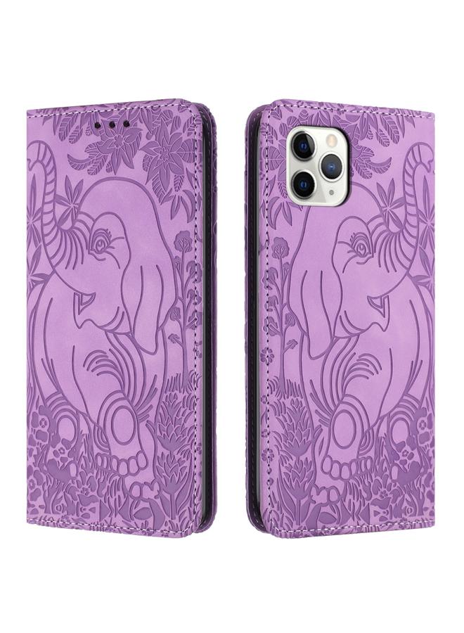 Zaboon Case For iPhone 11 Pro Retro Elephant Embossed Leather Phone Case - Image 1