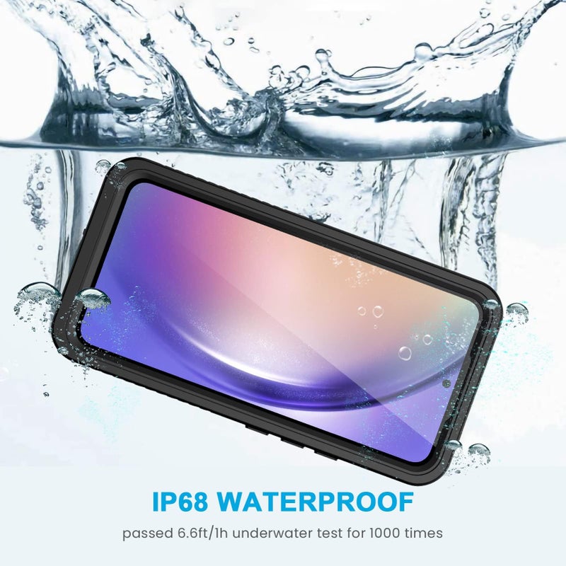 Lanhiem for Samsung Galaxy A54 5G Phone Case, IP68 Waterproof Dustproof, [Built-in Screen Protector] Full Body Protective Phone Case for Samsung Galaxy A54, Black/Clear - Image 4