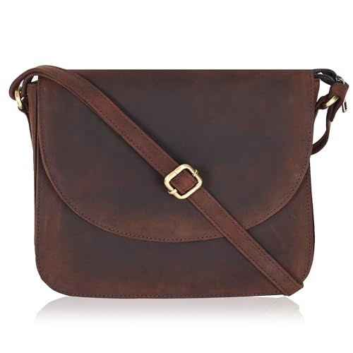 Ozora Handmade Leather Crossover Purse/Bag for Women with Adjustable Strap, YKK Zippers & Spacious Pockets - Image 1