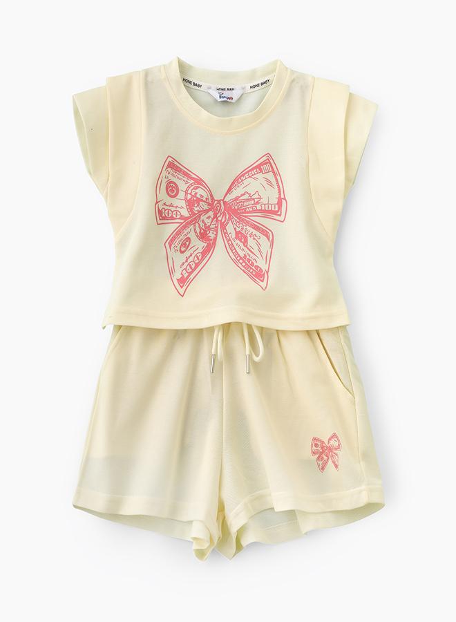babyqlo Comfy Bow Print Loungewear - Image 1