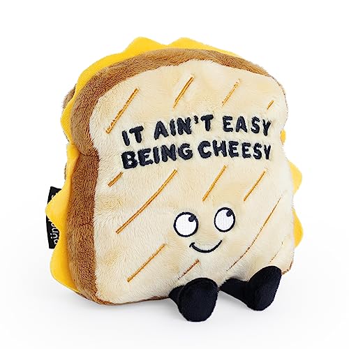Punchkins Grilled Cheese Plushie It Aint Easy Being Cheesy Cute Grilled Cheese Plush The Silly Gift Food Plush Toy for Gifting - Image 1