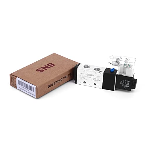 SNS Pneumatic Solenoid Valve 1/4''NPT DC12V Inlet Single Coil Pilot-Operated Electric 5 Way /2 Position 4V210-N08 - Image 2