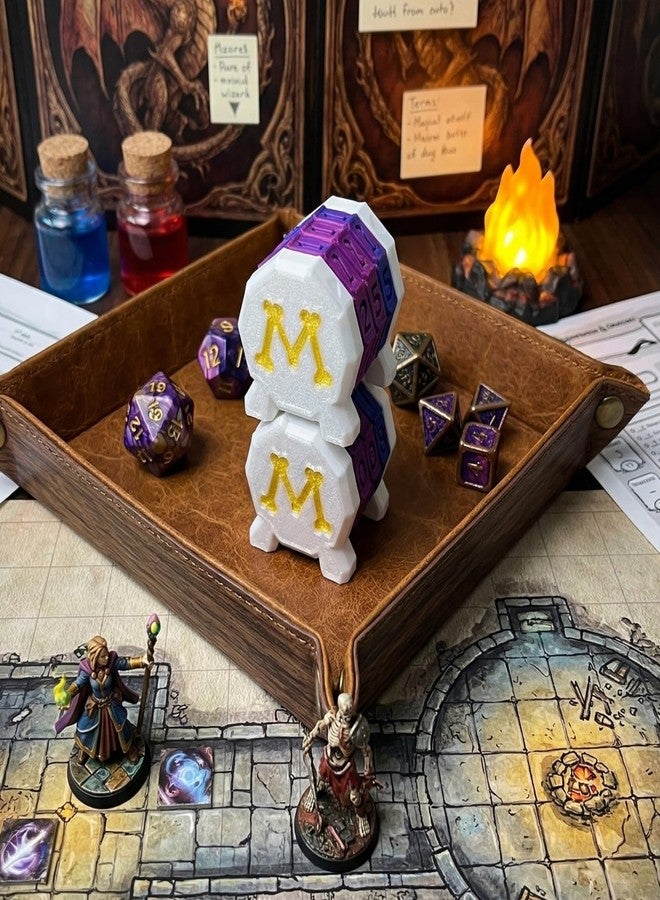 XJPONGC 2 Pack Life Counter - HP Tracker with Tracking Card Slot MTG Tabletop RPG Dungeons and Dragons (White+Purple) - Image 4
