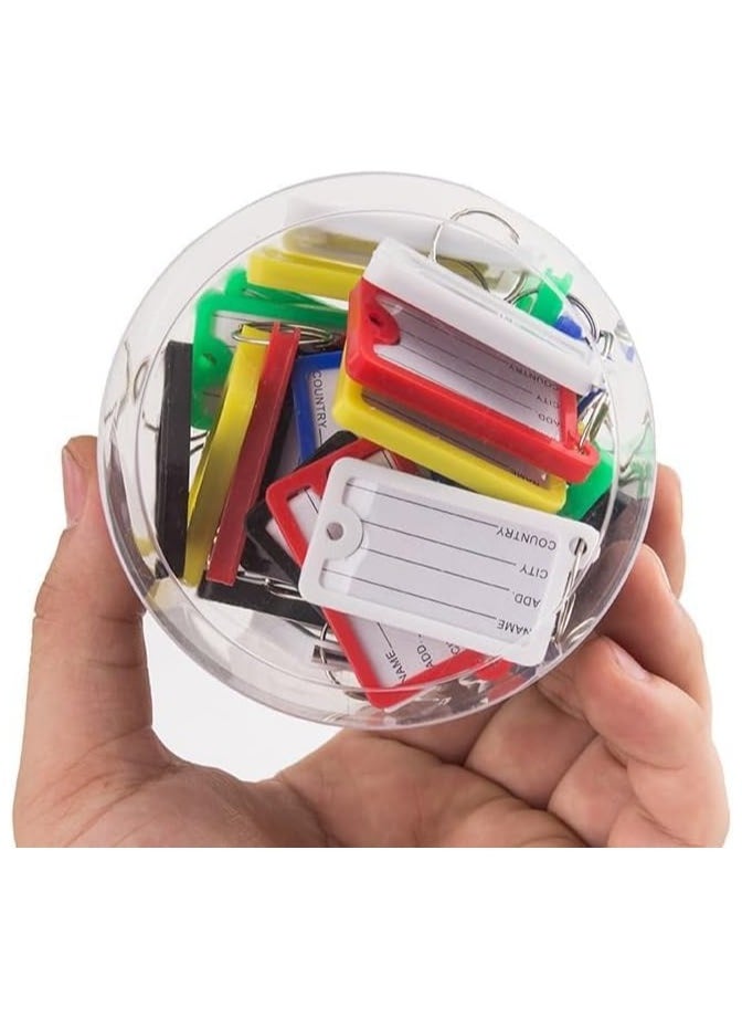 Rubik Large Plastic Key Tags with Labels 30pcs Pack, Durable Key Rings with Labels For Keys Identification, Luggage, Hotels (Yellow)  - Image 4