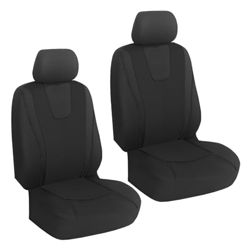 YoRise 2PCS Car Seat Covers, Comfortable Breathable Front Seat Covers, Highly Elastic Automotive Seat Protector Cover Accessories for RV, SUV, Truck, Sedan (Black) - Image 1