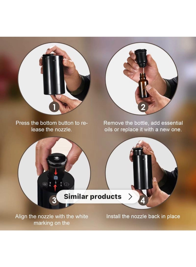معطر بوغ طقم بدء تشغيل جهاز ناشر الزيوت العطرية بدون ماء مع 20 مل من زيت العطر الفاخر المستوحى من العطور، قابل لإعادة الشحن مع 3 مستويات لرذاذ مؤقت | محمول، يعمل عبر USB، ناشر رائحة للمنزل والمكتب والسيارة - Image 4