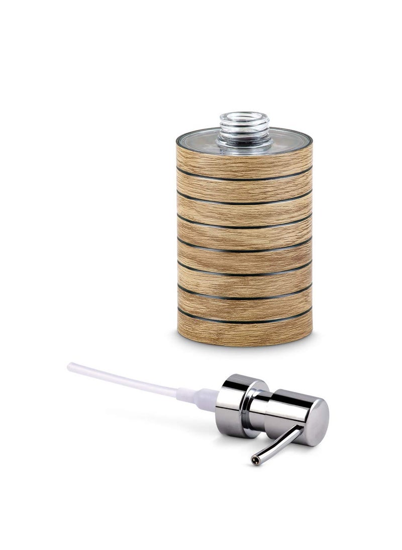 Freelance - Freelance Miami Polystyrene Soap Dispenser, Shower Lotion, Gel, Conditioner, Liquid Shampoo Pump, Light Wood - Image 1
