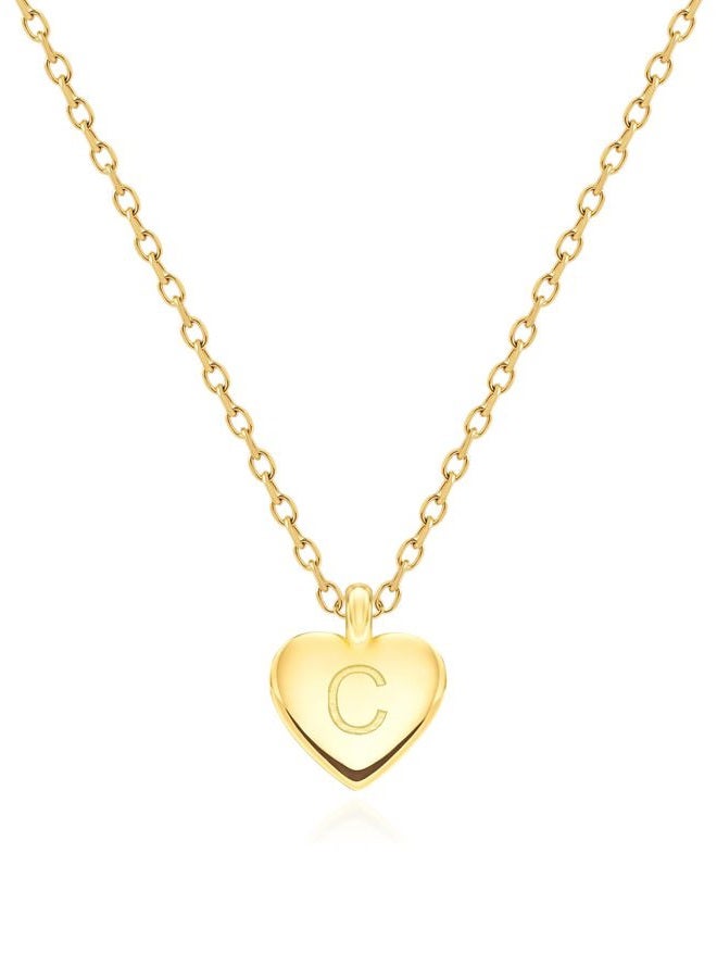 MIDDLUX Unique Personalized Gifts for Her, Initial Necklaces for Women Girls, Letter Engraved Heart Necklace, Minimalism Style Jewelry for Everyday Wear, Gold, No Gemstone - Image 1