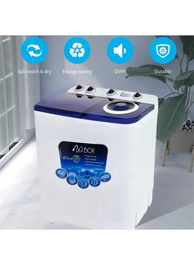 دبليو بوكس غسالة ملابس حوضين - 10 كيلو – 420 واط - ازرق - KW-1314H - Image 5