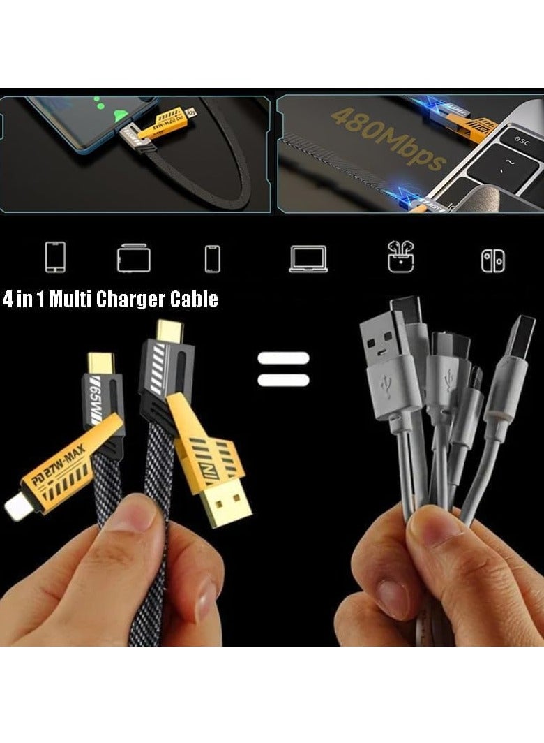 ELTRAZONE Original Super-Fast Charging Cable | 65W 480 Mbps 4-in-1 USB A/Type C to/Type C | 2m Tangle-Free Braided Cable | Multiport for iPhones, iPads, Android Devices - Image 4