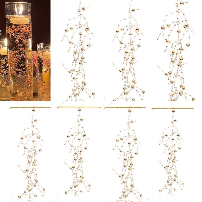 12PCS PEARL STRING FOR WEDDING CENTERPIECE VASE FILLER AND DECOR FOR FLOATING CANDLES