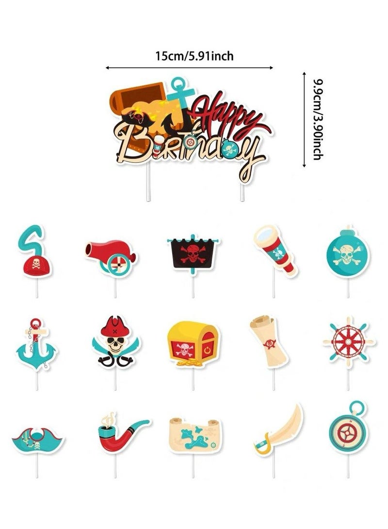 Tamona Pirates Themed Birthday Party Decoration Set for Kids, Cartoon Pirates Themed Party Favor -50 Pcs. - Image 3