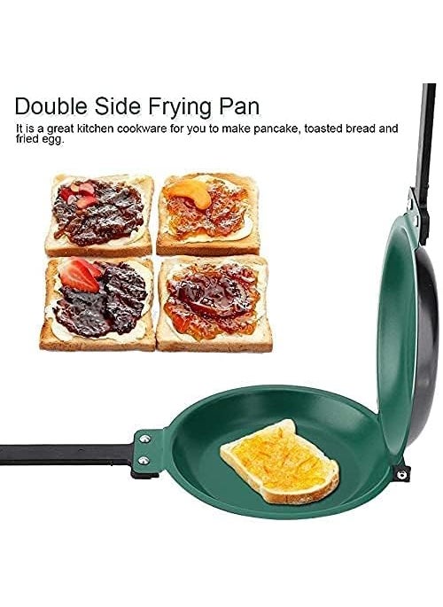 MVM Enterprise NonStick Omelet Maker Pan Portable NonStick Omelet Folding Pan Stainless Iron Double Side Grill Pan Home Breakfast Pot Production Tools Pack of 1