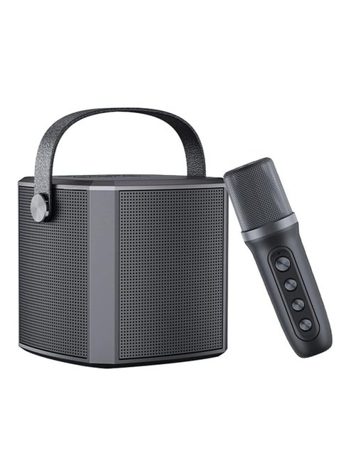 Portable Bluetooth Karaoke Speaker with Rechargeable Wireless Microphone, Type-C Charging, Multiple Voice Modes, TF Card Support, Enhanced Sound, Ideal for Home Parties & Outdoor Events (Black)