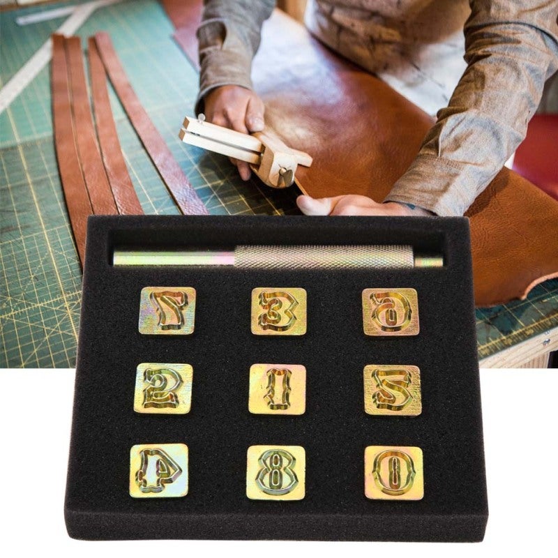 Metal Stamp Punch Set: 13mm Size, High Quality Durable Metal, Number 0~8 - Equipped With Knock Hammer, Manual Stamping Kit for Leathercraft DIY, Soft Metal, Plastic Stamping - Image 2