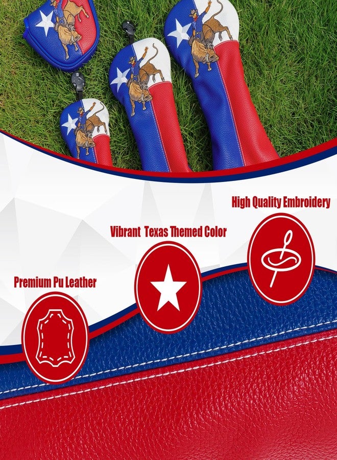 LZFAN Golf Club Head Cover Golf Head Cover Driver Headcover Fairway Wood Headcover Hybrid Club Head Cover Texas - Image 3