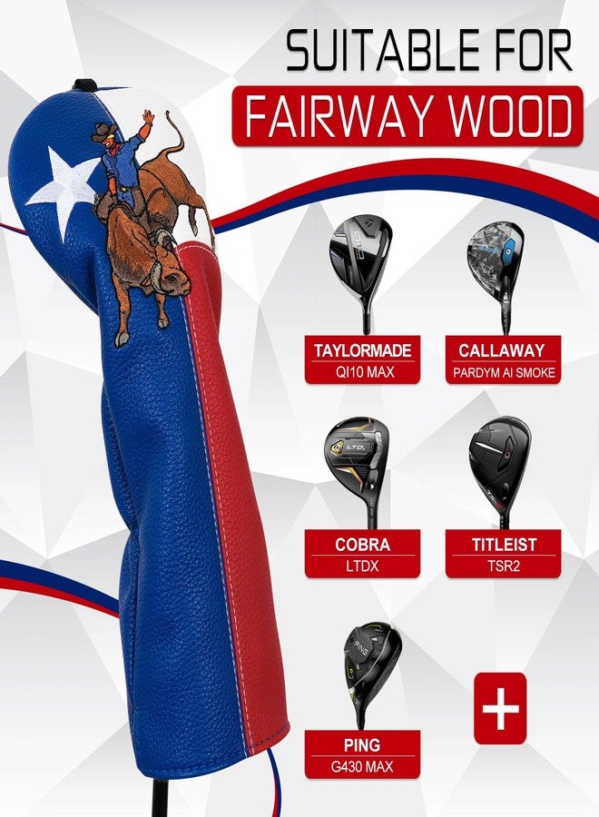 LZFAN Golf Club Head Cover Golf Head Cover Driver Headcover Fairway Wood Headcover Hybrid Club Head Cover Texas - Image 2