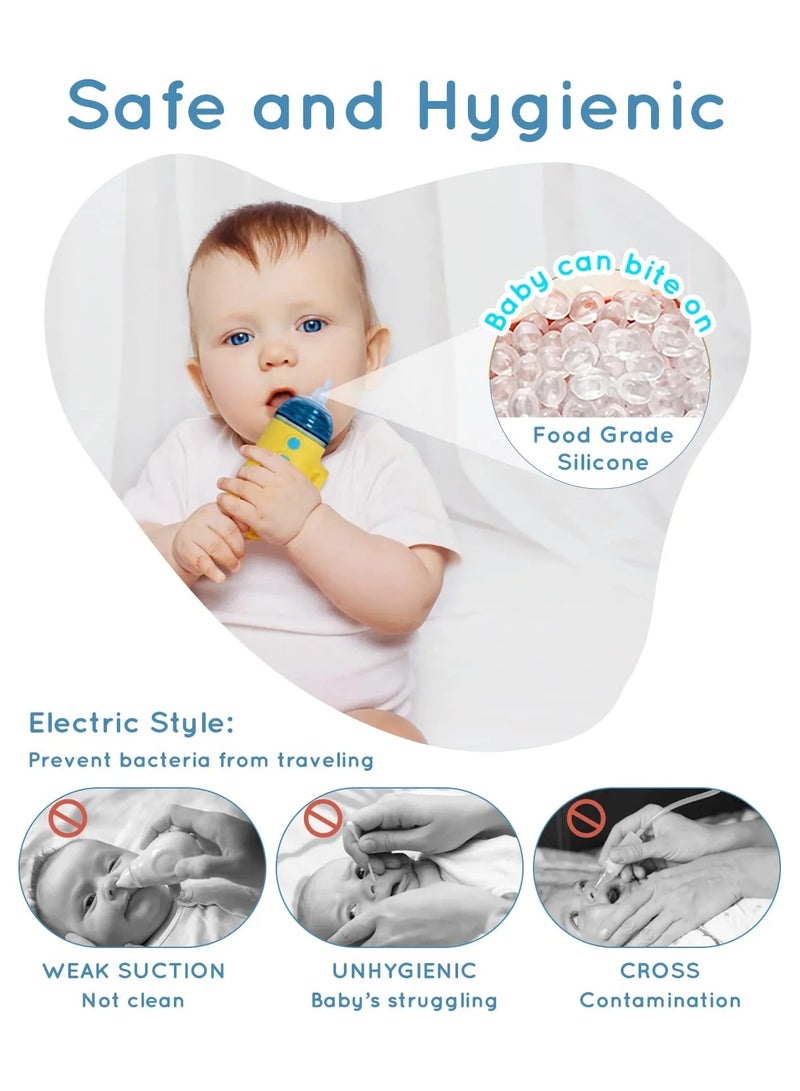 Electric Baby Nasal Aspirator , Rechargeable Baby Nasal Sucker with 3 Different Nose Tips, Music, Light .Low Noise, Back-Flow Prevention Baby Nose Cleaner - Image 4