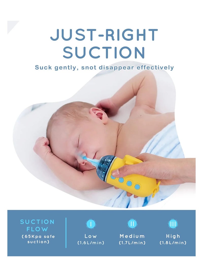 Electric Baby Nasal Aspirator , Rechargeable Baby Nasal Sucker with 3 Different Nose Tips, Music, Light .Low Noise, Back-Flow Prevention Baby Nose Cleaner - Image 2
