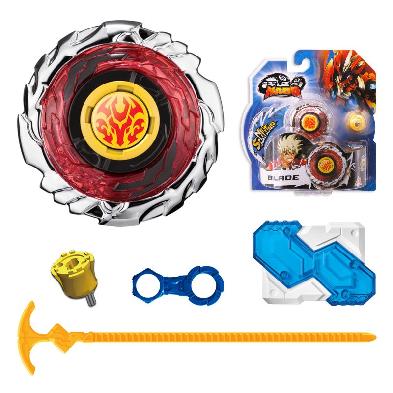 INFINITY NADO Spinning Tops Gaming top Toys  Brust Metal Gyro Battle Set with Launcher  Toy Gifts for Kids Boys and Girls Age 5+  Fiery Flame Red - Image 1