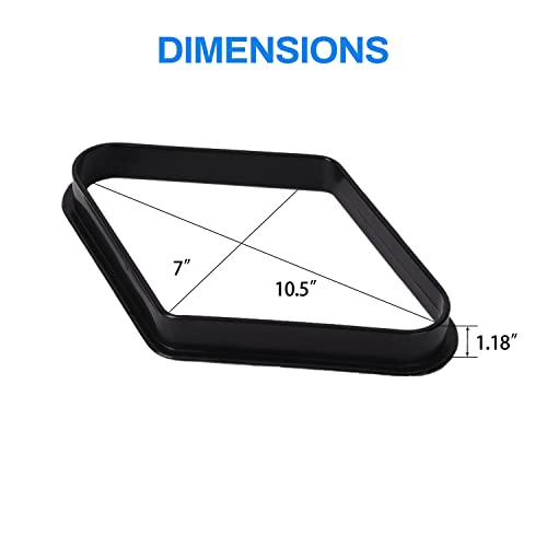 GSE Games & Sports Expert Black Plastic Billiard 8-Ball Triangle Racks or 9-Ball Diamond Pool Ball Racks Fit Standard 2-1/4" Billiard Pool Balls (9 Ball Diamond) - Image 3