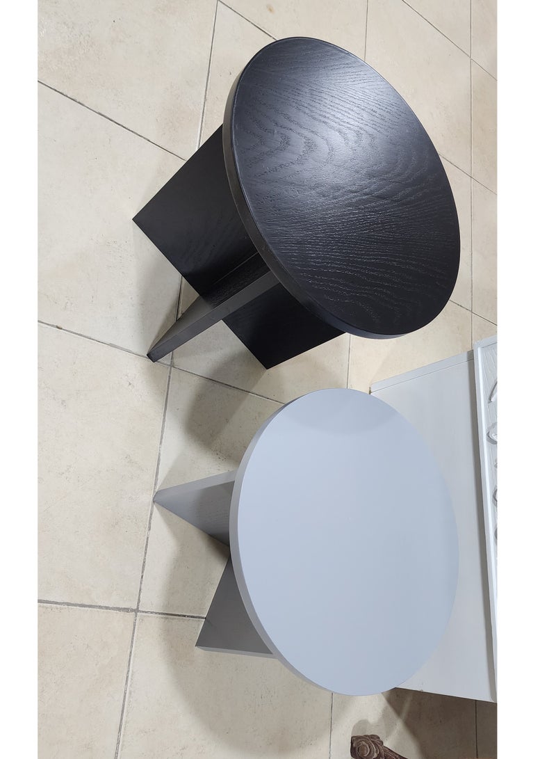 ماركة غير محددة M Furniture - طقم ترابيزات جانبية لون أسود & رمادي  - Image 2