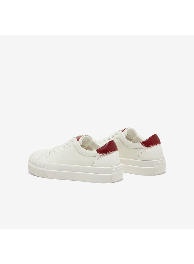 Bata Women's White Sneakers, Commuter Cowhide Thick-soled Sports Shoes, Casual Shoes 16152am5, Red, Size 36 Jijie Hong - Image 3
