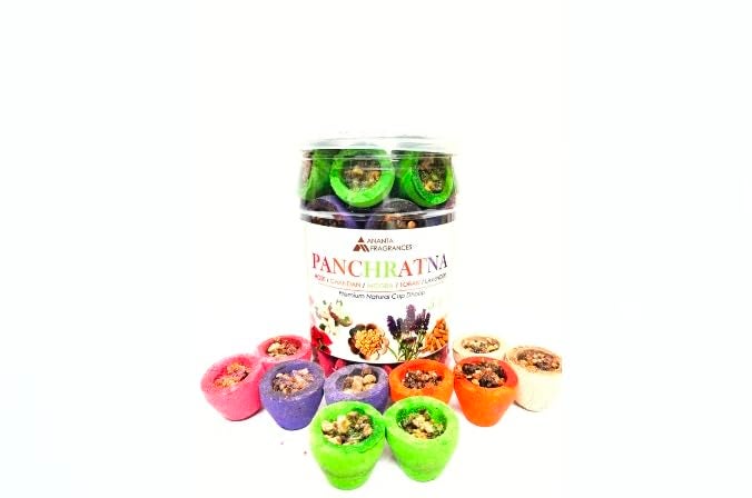 ANANTA FRAGRANCES ANANTA FRAGRANCES Premium Natural Cup Dhoop RoseChandanMograLobanLavender 40pcs in 1 jar  - Image 1