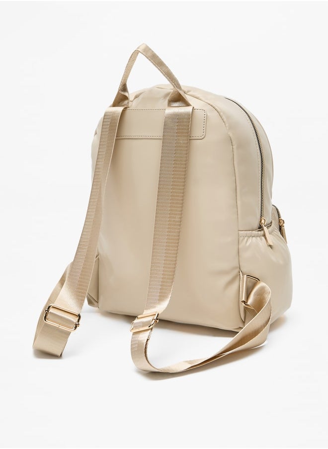 Flora Bella By Shoexpress Quilted Backpack with Adjustable Straps and Zip Closure  - Image 3
