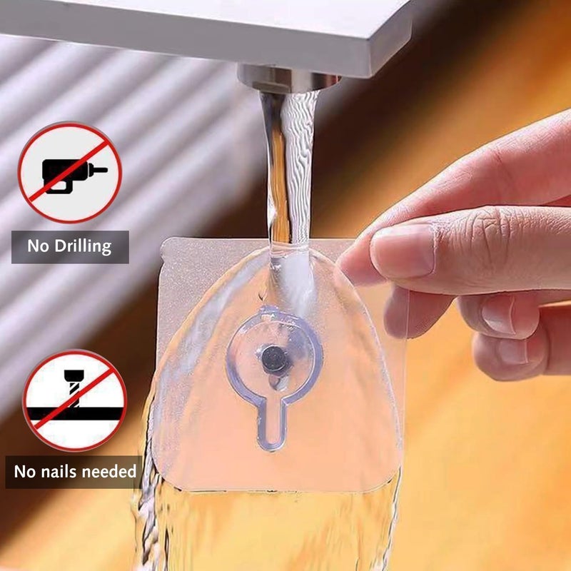 20Pcs Self-Adhesive Picture Hooks, Transparent No Drill Wall Hooks, Strong Hold for Decorations Mirrors, Versatile and Easy to Use, Damage-Free Hanging Solution, Minimalist Design - Image 4
