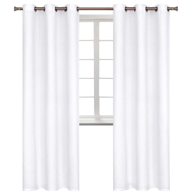 BGment Room Darkening Curtains 84 Inches Long - Grommet Thermal Insulated Drapes Window Treatment Curtains for Bedroom  2 Panels  42 x 84 Inch  Pure White - Image 1