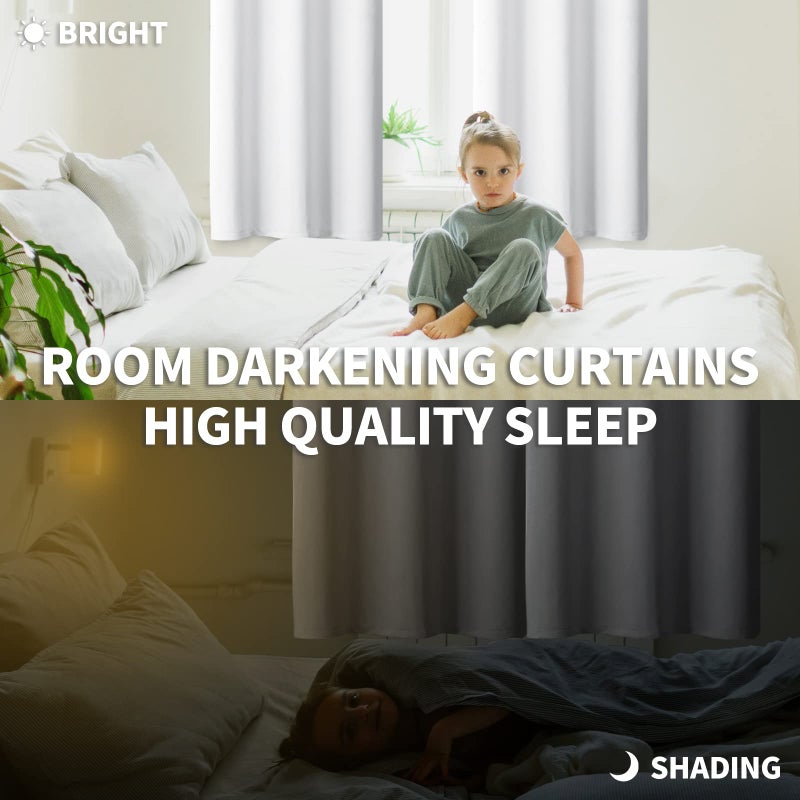 BGment Room Darkening Curtains 84 Inches Long - Grommet Thermal Insulated Drapes Window Treatment Curtains for Bedroom  2 Panels  42 x 84 Inch  Pure White - Image 3