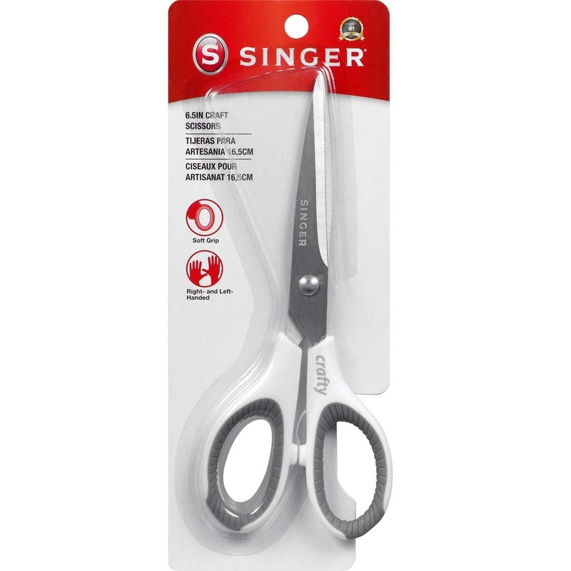 SINGER 07180 612Inch Sewing Scissors with Pink and White Comfort Grip Silver
