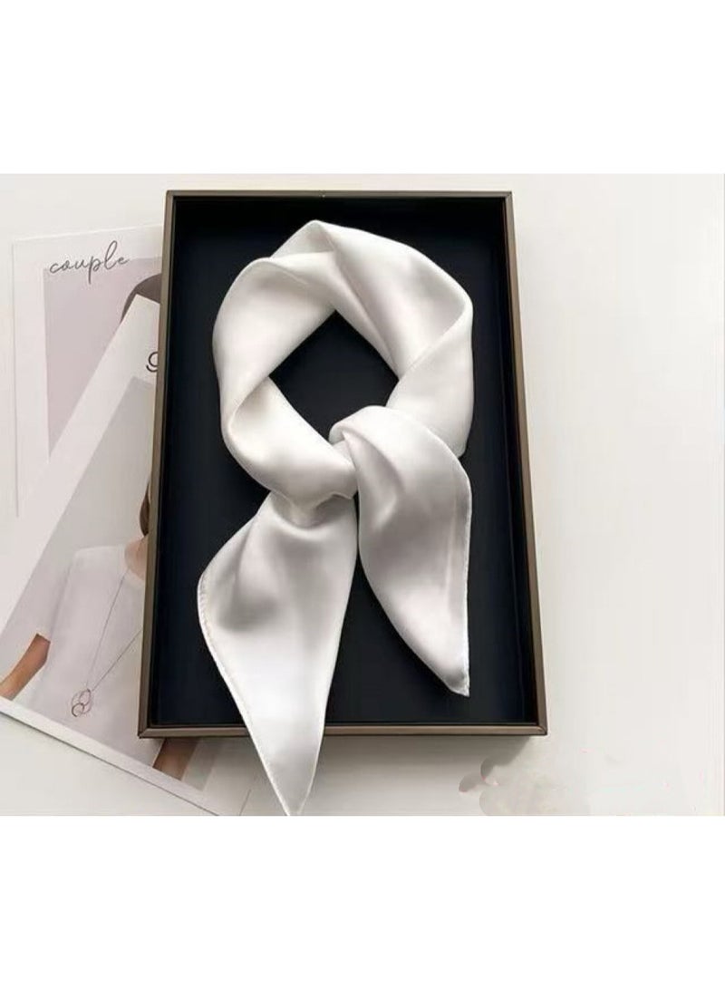 Square Chiffon Scarves Women Plain Neck Scarf 50s Retro lightweight Bandana Wrap Square women's scarves 70 x 70 cm - Image 2